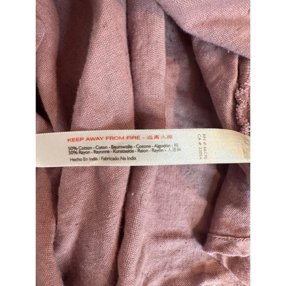 Free People Pink Long Sleeve Full Wrap Blouse Top Small Boho - Picture 5 of 5